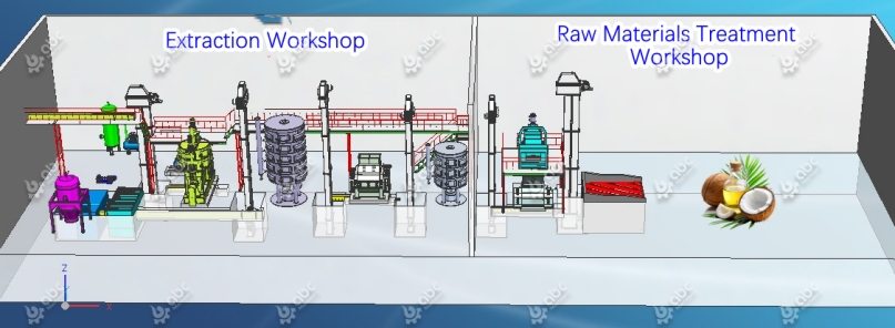 coconut oil production line equipment setup
